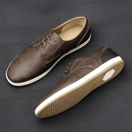 Men's Casual Plus Size Comfort Leather Board Shoes